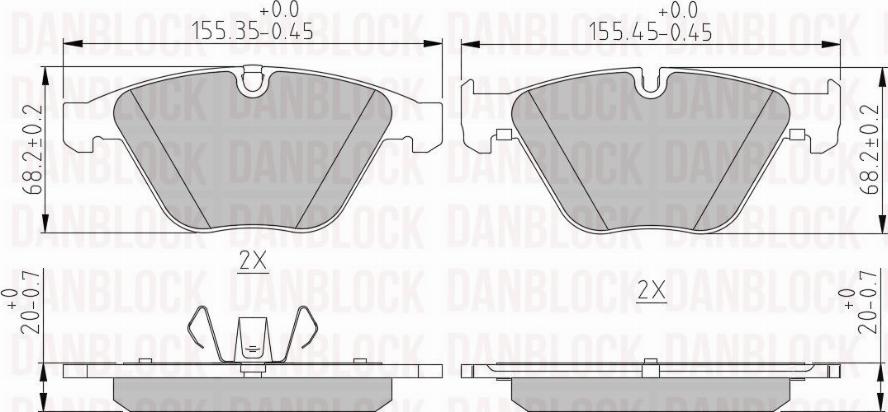 DAN-BLOCK DB 510587 - Kit de plaquettes de frein, frein à disque cwaw.fr