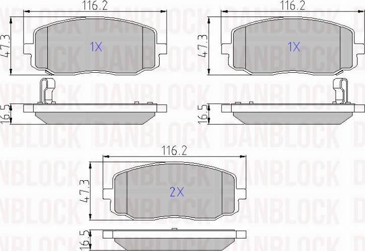 DAN-BLOCK DB 510539 - Kit de plaquettes de frein, frein à disque cwaw.fr