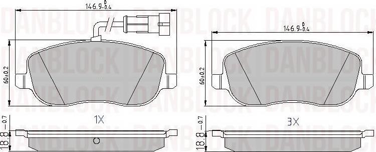 DAN-BLOCK DB 510531 - Kit de plaquettes de frein, frein à disque cwaw.fr