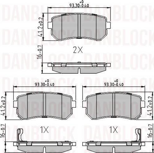 DAN-BLOCK DB 510538 - Kit de plaquettes de frein, frein à disque cwaw.fr