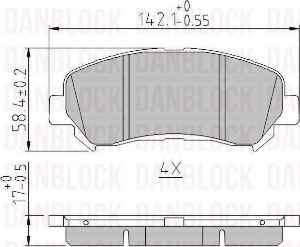 DAN-BLOCK DB 510520 - Kit de plaquettes de frein, frein à disque cwaw.fr