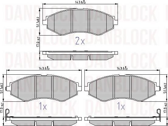 DAN-BLOCK DB 510523 - Kit de plaquettes de frein, frein à disque cwaw.fr