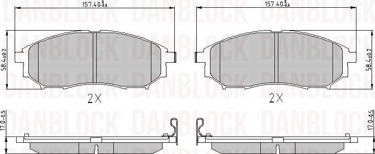 DAN-BLOCK DB 510522 - Kit de plaquettes de frein, frein à disque cwaw.fr