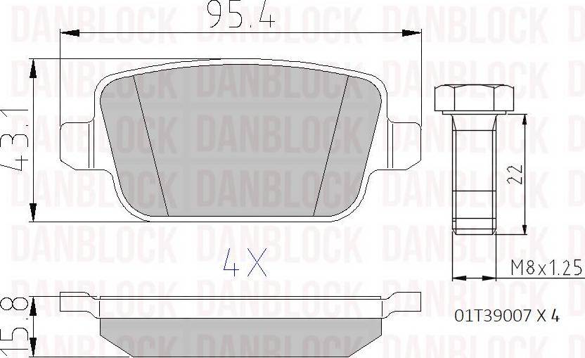 DAN-BLOCK DB 510527 - Kit de plaquettes de frein, frein à disque cwaw.fr