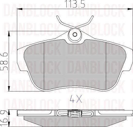 DAN-BLOCK DB 510572 - Kit de plaquettes de frein, frein à disque cwaw.fr