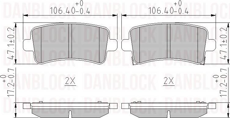 DAN-BLOCK DB 510690 - Kit de plaquettes de frein, frein à disque cwaw.fr