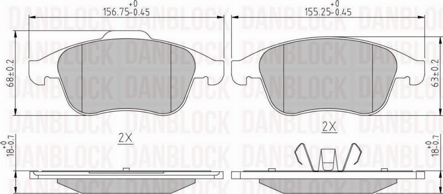 DAN-BLOCK DB 510698 - Kit de plaquettes de frein, frein à disque cwaw.fr