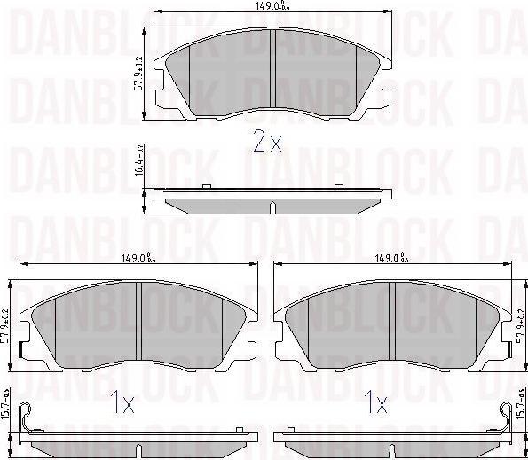 DAN-BLOCK DB 510646 - Kit de plaquettes de frein, frein à disque cwaw.fr