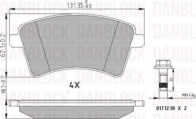 DAN-BLOCK DB 510654 - Kit de plaquettes de frein, frein à disque cwaw.fr