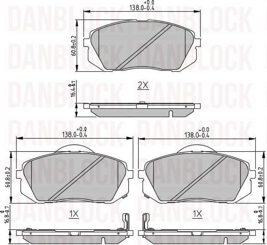 DAN-BLOCK DB 510664 - Kit de plaquettes de frein, frein à disque cwaw.fr