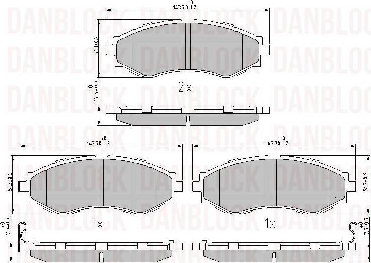 DAN-BLOCK DB 510667 - Kit de plaquettes de frein, frein à disque cwaw.fr