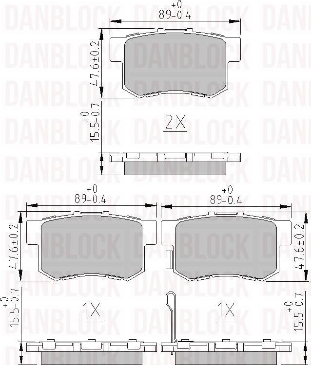 DAN-BLOCK DB 510601 - Kit de plaquettes de frein, frein à disque cwaw.fr