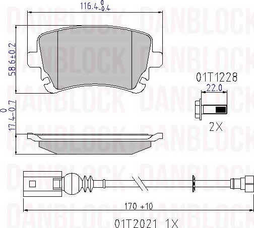 DAN-BLOCK DB 510619 - Kit de plaquettes de frein, frein à disque cwaw.fr