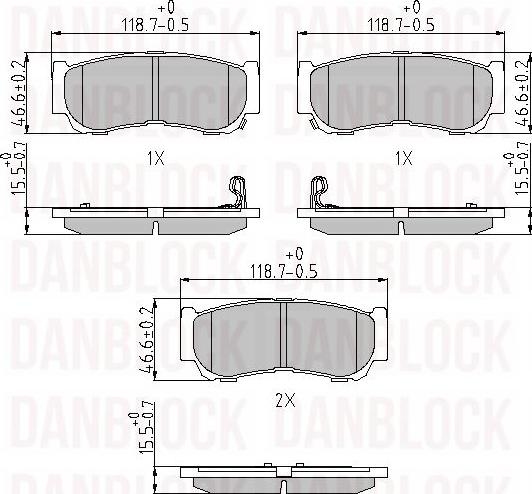 DAN-BLOCK DB 510687 - Kit de plaquettes de frein, frein à disque cwaw.fr