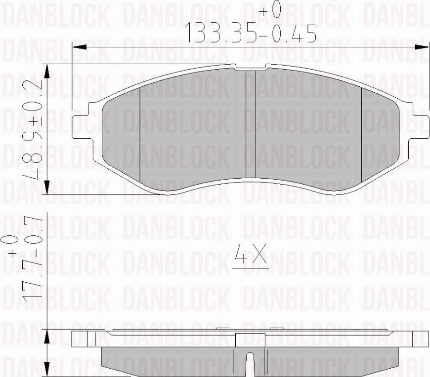 DAN-BLOCK DB 510635 - Kit de plaquettes de frein, frein à disque cwaw.fr