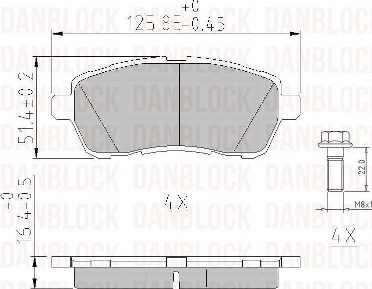 DAN-BLOCK DB 510630 - Kit de plaquettes de frein, frein à disque cwaw.fr