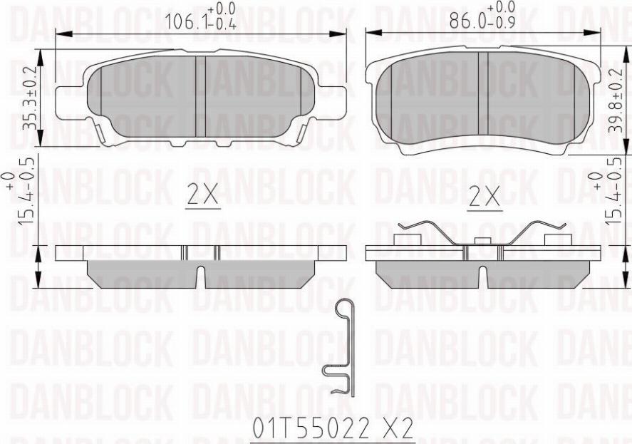 DAN-BLOCK DB 510632 - Kit de plaquettes de frein, frein à disque cwaw.fr