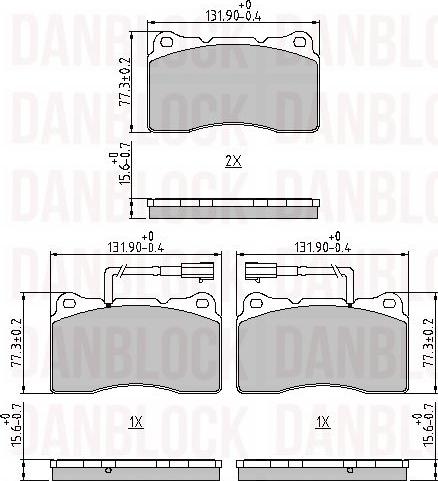 DAN-BLOCK DB 510637 - Kit de plaquettes de frein, frein à disque cwaw.fr