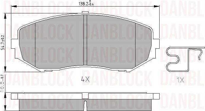 DAN-BLOCK DB 510624 - Kit de plaquettes de frein, frein à disque cwaw.fr