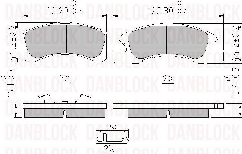 DAN-BLOCK DB 510628 - Kit de plaquettes de frein, frein à disque cwaw.fr