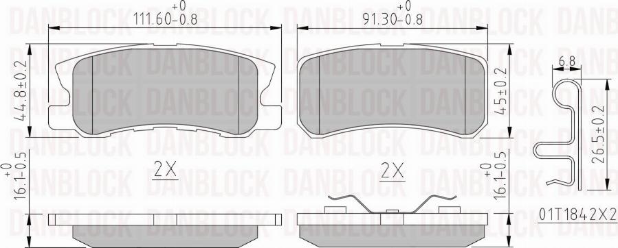 DAN-BLOCK DB 510622 - Kit de plaquettes de frein, frein à disque cwaw.fr