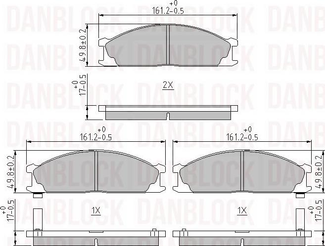 DAN-BLOCK DB 510096 - Kit de plaquettes de frein, frein à disque cwaw.fr