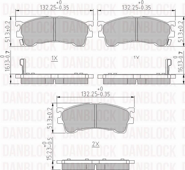 DAN-BLOCK DB 510093 - Kit de plaquettes de frein, frein à disque cwaw.fr