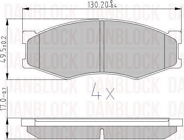 DAN-BLOCK DB 510054 - Kit de plaquettes de frein, frein à disque cwaw.fr