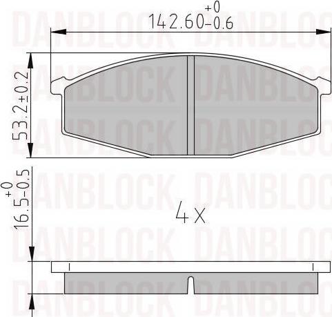 DAN-BLOCK DB 510055 - Kit de plaquettes de frein, frein à disque cwaw.fr