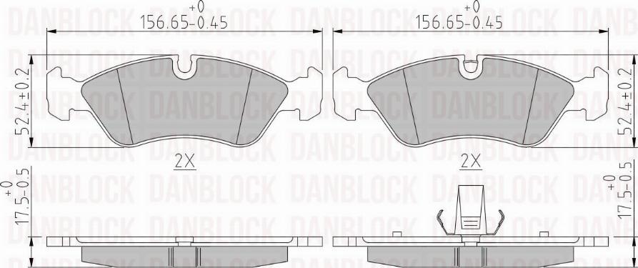 DAN-BLOCK DB 510058 - Kit de plaquettes de frein, frein à disque cwaw.fr