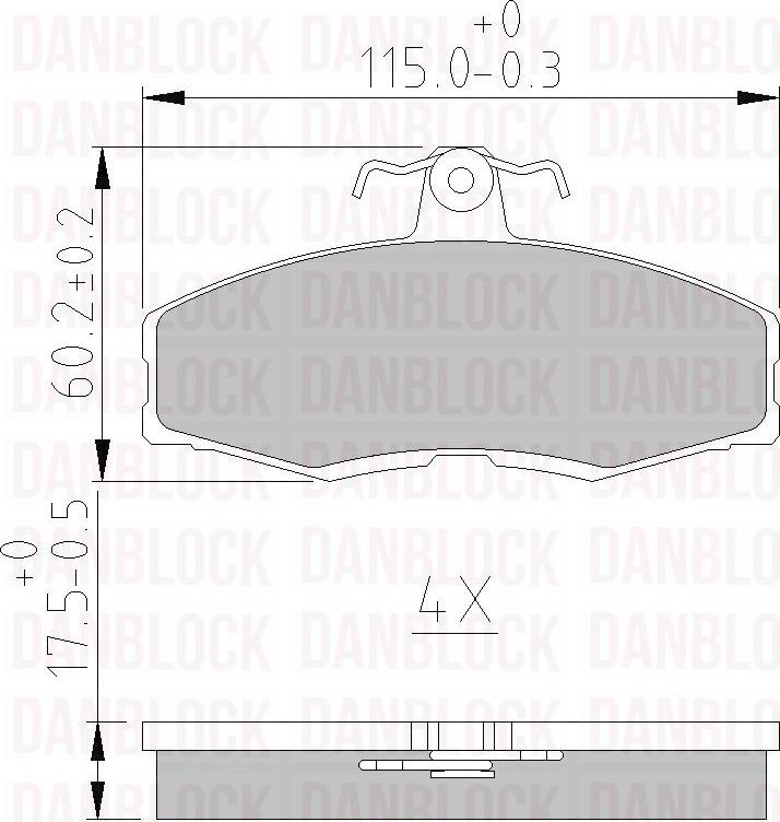 DAN-BLOCK DB 510004 - Kit de plaquettes de frein, frein à disque cwaw.fr