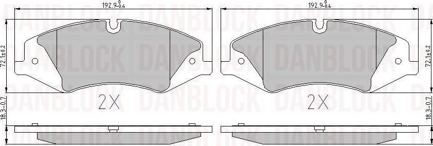 DAN-BLOCK DB 510001 - Kit de plaquettes de frein, frein à disque cwaw.fr