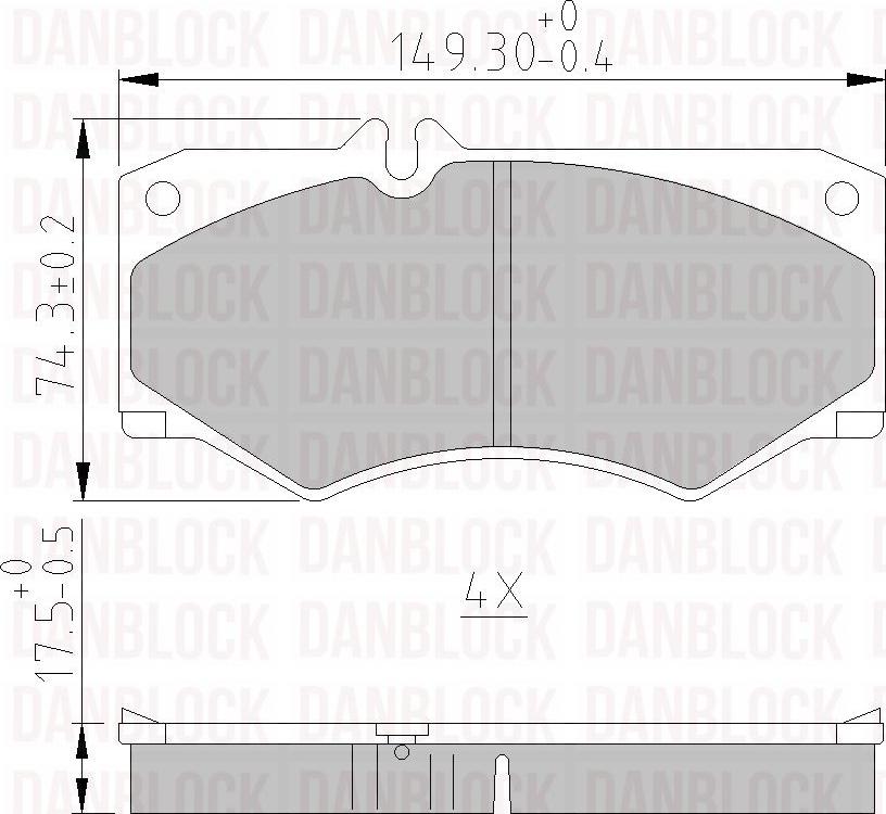 DAN-BLOCK DB 510015 - Kit de plaquettes de frein, frein à disque cwaw.fr