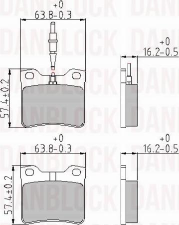 DAN-BLOCK DB 510081 - Kit de plaquettes de frein, frein à disque cwaw.fr