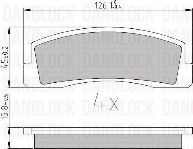 DAN-BLOCK DB 510024 - Kit de plaquettes de frein, frein à disque cwaw.fr