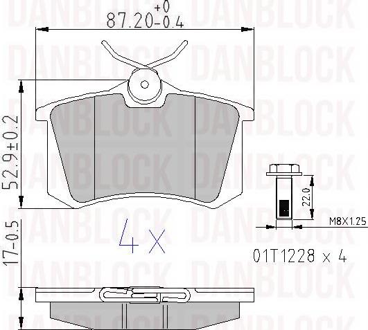 DAN-BLOCK DB 510070 - Kit de plaquettes de frein, frein à disque cwaw.fr