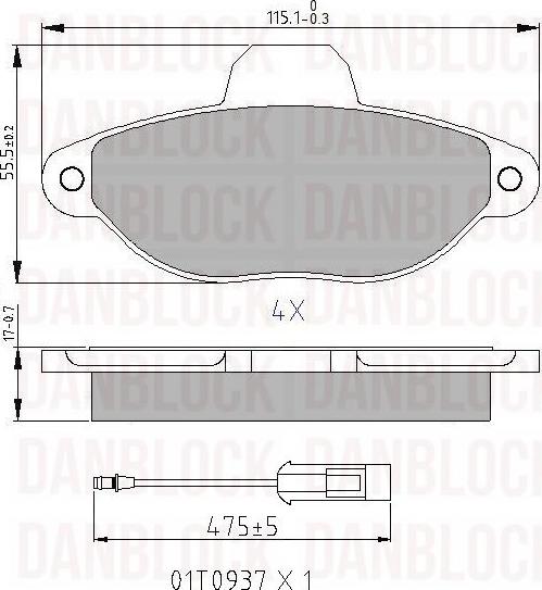 DAN-BLOCK DB 510197 - Kit de plaquettes de frein, frein à disque cwaw.fr