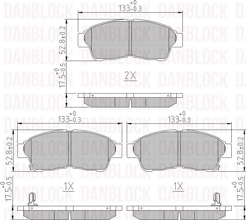 DAN-BLOCK DB 510145 - Kit de plaquettes de frein, frein à disque cwaw.fr