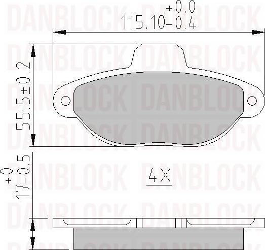 DAN-BLOCK DB 510148 - Kit de plaquettes de frein, frein à disque cwaw.fr