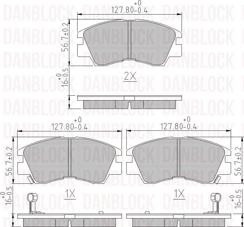 DAN-BLOCK DB 510143 - Kit de plaquettes de frein, frein à disque cwaw.fr