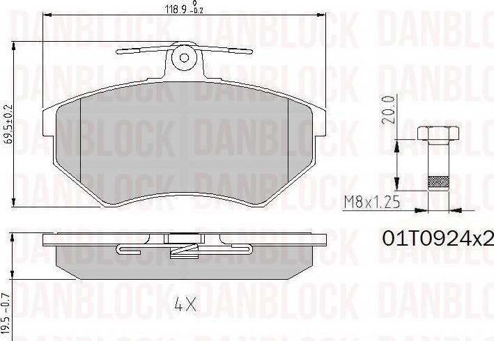 DAN-BLOCK DB 510159 - Kit de plaquettes de frein, frein à disque cwaw.fr