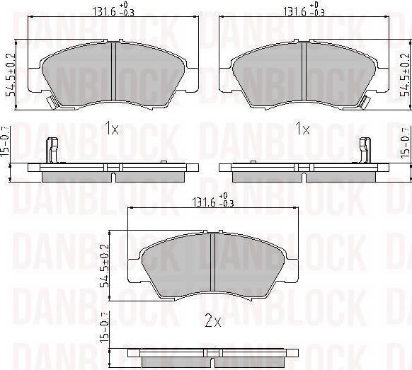 DAN-BLOCK DB 510155 - Kit de plaquettes de frein, frein à disque cwaw.fr