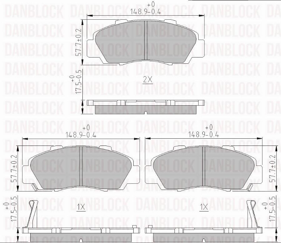 DAN-BLOCK DB 510157 - Kit de plaquettes de frein, frein à disque cwaw.fr