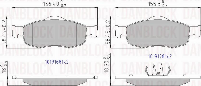 DAN-BLOCK DB 510166 - Kit de plaquettes de frein, frein à disque cwaw.fr