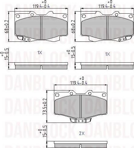 DAN-BLOCK DB 510105 - Kit de plaquettes de frein, frein à disque cwaw.fr