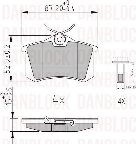 DAN-BLOCK DB 510106 - Kit de plaquettes de frein, frein à disque cwaw.fr