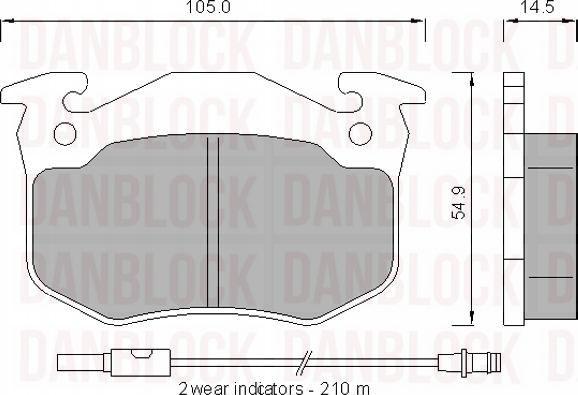 DAN-BLOCK DB 510186 - Kit de plaquettes de frein, frein à disque cwaw.fr