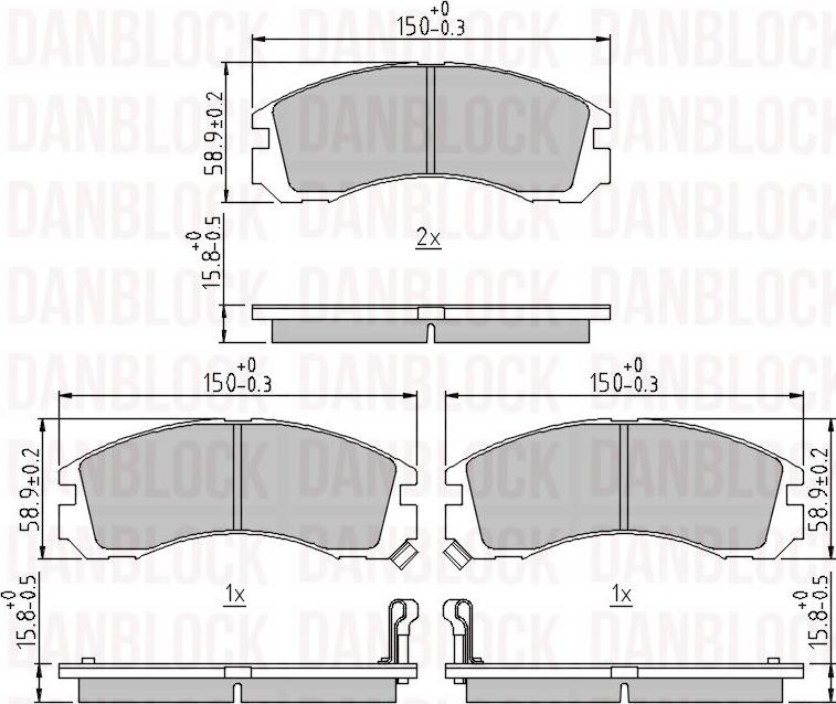 DAN-BLOCK DB 510136 - Kit de plaquettes de frein, frein à disque cwaw.fr