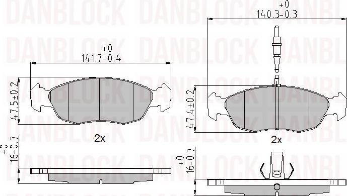 DAN-BLOCK DB 510133 - Kit de plaquettes de frein, frein à disque cwaw.fr