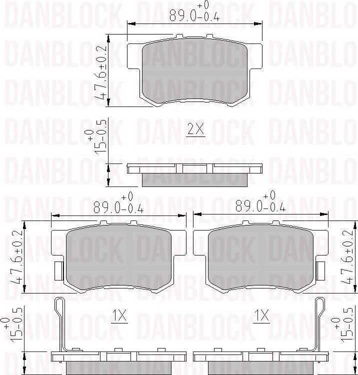 DAN-BLOCK DB510132 - Kit de plaquettes de frein, frein à disque cwaw.fr